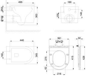 Invena Glamour, závesná WC misa so Swirlflush 495x365x363 mm + toaletné sedadlo s pomalým zatváraním, biela, INV-CE-92-001-L