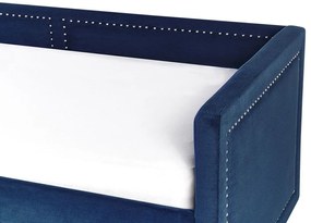 Menčestrová posteľ 90 x 200 cm námornícka modrá MIMIZAN Beliani