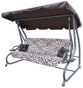 Záhradná hojdačka RAMIZ 8011 - hnedá so vzorom