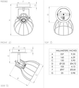 Eglo 900382 - Nástenné bodové svietidlo SAMBATELLO 1xE27/40W/230V