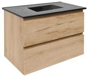 Kúpeľňová skrinka 2 zásuvky s umývadlom SAT B-Way 79x50x45 cm dub matný BWAY280OAKU4B, 1 ks