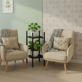 ModernHome Stojan na kvety - čierny ModernHome