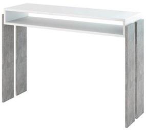 Konzolový stolík Ramea (biela + kameň). Akcia -18%. Vlastná spoľahlivá doprava až k Vám domov. 1055239