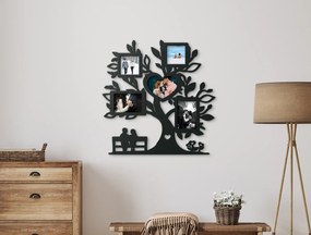 drevko Fotorámik na stenu Strom lásky Rozmer obrazu: 52,5 x 52 cm, Farba dekorácie: Čierna