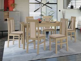 Rozkladací stôl so 6 stoličkami - AL34, Morenie: sonoma - L, Poťahové látky: 25x - Paros 2