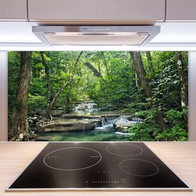 Sklenený obklad Do kuchyne Lesné les príroda 125x50 cm