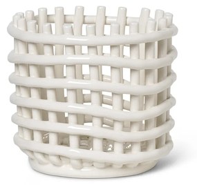 Keramický košík Ceramic Basket, malý – biely