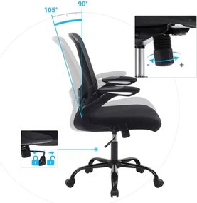 SONGMICS kancelárska stolička, ergonomická počítačová stolička, čierna