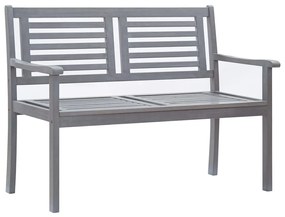 vidaXL 2-miestna záhradná lavička 120 cm, sivá, eukalyptový masív