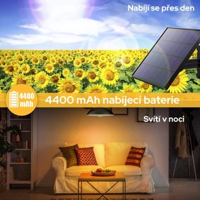 Bezdoteku LEDSolar 12 solárna závesná lampa na záhradu s diaľkovým ovládaním, iPRO, 8W, studená farba