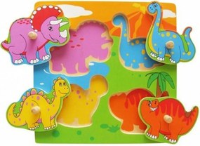 Viga puzzle s úchytmi Dino multicolor