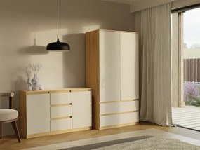 Šatní skříň Malwa SS-90 cm dub artisan/kašmír