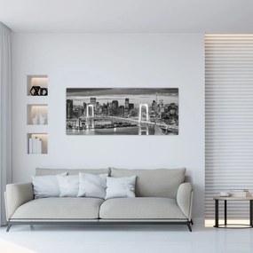 Obraz - Čiernobiele veľkomesto (120x50 cm)