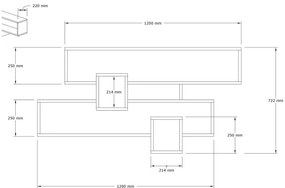 Nástenná polica KAREN 120x72,2 cm antracit/hnedá