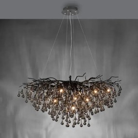 Paul Neuhaus 2192-18 - Závesný luster na lanku ICICLE 10xG9/40W/230V 50x100 cm čierna