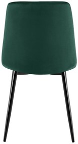 Jedálenská stolička Clairton zamat - tmavo zelená