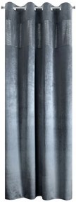 Hrubý sivý záves s dekoračnou vrchnou časťou 140 x 250 cm Dĺžka: 250 cm