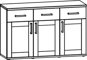 Komoda Romance, smrekovec/dub