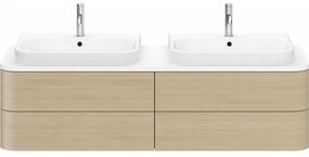 DURAVIT Happy D.2 Plus závesná skrinka pod dve umývadlá pod dosku, 4 zásuvky, 1600 x 550 x 408 mm, dub Mediterrane, HP4974B7171