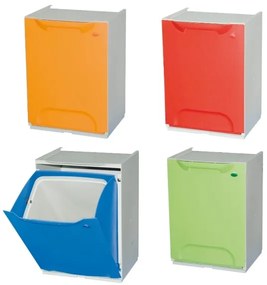 ArtPlast Súprava 4 farebných plastových košov na triedený odpad, 14 l, 340 x 290 x 470 mm