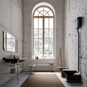Kerasan Kerasan, WALDORF WC kombi, spodný/zadný odpad, biela-chrom, WCSET04-WALDORF
