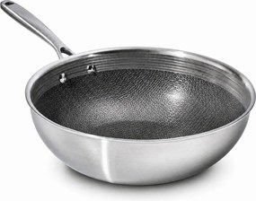 Elmich Odolná nerezová Wok panvica Hybrid s hybridným povrchom Ø 28 cm