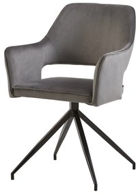 Jedálenská stolička Paris sivá s čiernou podnožou Mahom