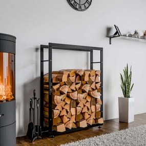Stojan na drevo Keri V2 25x80x125, čierna