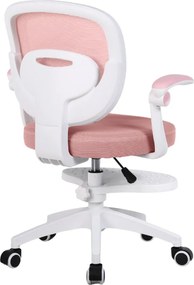 Detská otočná stolička Neoseat JUNI 008 s podnožou — látka, ružová