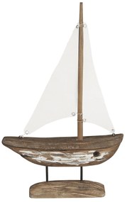 Ib Laursen Drevená dekorácia Ship Nautico White