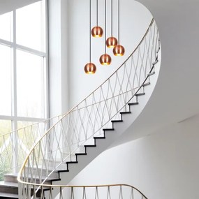 Luster na lanku SIVANI 5xE27/40W/230V medená