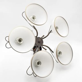 Luster na reťazi COBRA 5xE27/60W/230V bronz/patina