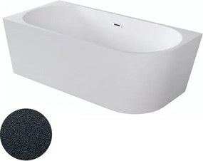 Besco Akrylátová voľne stojaca rohová vaňa Zoya Glam G 150x75 (170x80) biela/grafit BESCO-Typ výpuste: Click-Clack s prepadom, chróm, BESCO-Rozmery: …