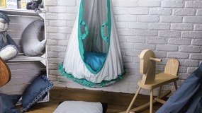 Závesný vak LILI - mätový / sivý