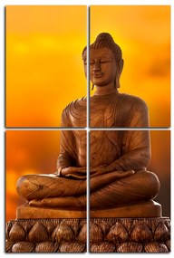 Obraz na plátne - Buddha a západ slnka - obdĺžnik 759C (90x60 cm)