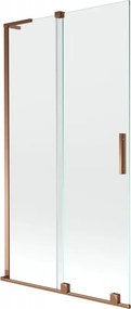 Mexen Velar L, 2-krídlová posuvná vaňová zástena 100 x 150 cm, 8mm číre sklo, ružové zlato, 896-100-003-01-60