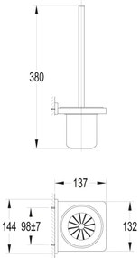 OMNIRES DA70620BL - Nástenná WC štetka DARLING polomatná čierna