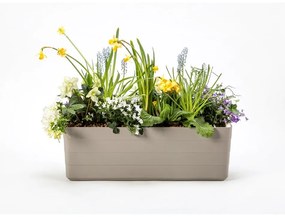 Plastia Samozavlažovací truhlík Berberis 80, sivá + sl. kosť, 80 cm