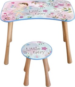 HOME ELEMENTS & POPCORN Detský stôl so stoličkou, Kvetinová víla