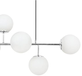 Závesne svietidlo Florence 1, 6x biele sklenené tienidlo, CH