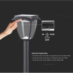 LED Solárna lampa LED/2W/230V 93 cm 3000/6000K IP65 2200 mAh