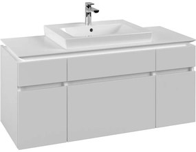 VILLEROY &amp; BOCH Legato závesná skrinka pod umývadlo (umývadlo v strede), 5 zásuviek, 1200 x 500 x 550 mm, White Matt, B68300MS