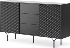 Komoda so zásuvkami Raven, čierna