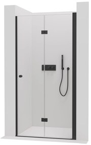 Cerano Volpe, skladacie sprchové dvere 70x190 cm, 6mm číre sklo, čierny profil, CER-CER-423325