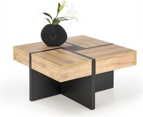Konferenčný stolík Shanell 80 (dub craft + čierna). Vlastná spoľahlivá doprava až k Vám domov. 1092459