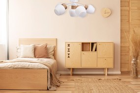 Toolight Toolight, závesné stropné svietidlo 5xE27 APP1590-6CP, biela-hnedá, OSW-01590