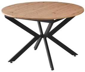 Tempo Kondela Jedálenský rozkladací stôl, dub artisan/čierna, 100x100-140x75 cm, ABERO TYP 1