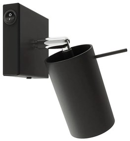 Sollux SL.1049 - Nástenné bodové svietidlo RING 1xGU10/10W/230V čierna