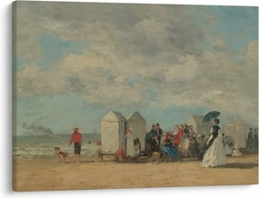 Obraz - Eugène Boudin, Beach Scene , reprodukcia (70x50 cm)