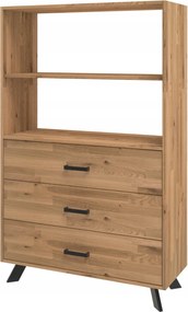 Regál dubový s zásuvkami na knihy 157x60x40